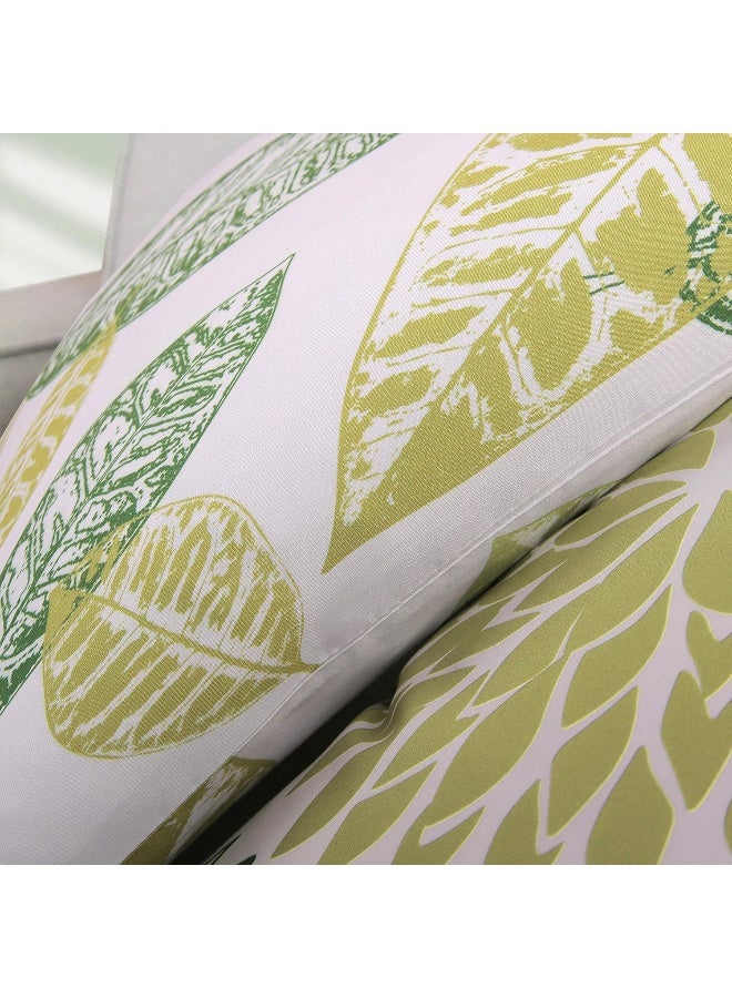 Phantoscope Phantoscope Set of 4 New Living Series Leaf Geometric Green Throw Decorative Pillow Cover Cushion Cover 18 x 18 inches 45 x 45 cm  - Image 3