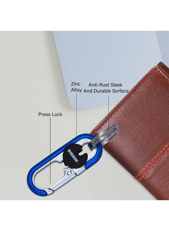 omuda Premium and Stylish Hook Locking Metal Key Chain for Men & Women & for Gift (M-3746 Blue) - Image 3