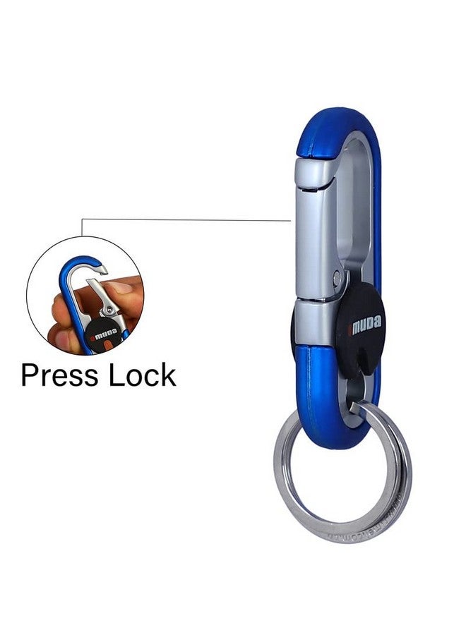 omuda Premium and Stylish Hook Locking Metal Key Chain for Men & Women & for Gift (M-3746 Blue) - Image 2