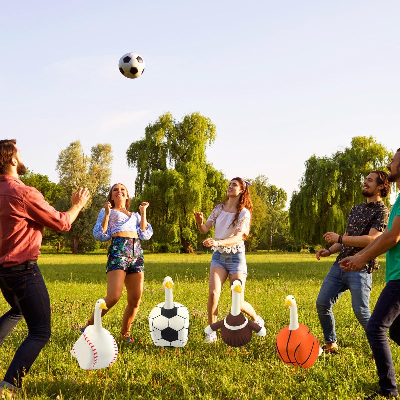 Abbylike 4 Set Football Porch Goose Outfit Lawn Baseball Goose Costume Rugby Basketball Porch Game Day Clothes for 23" H Statue Patio Yard Bowl Party Celebrations Decor - Image 2