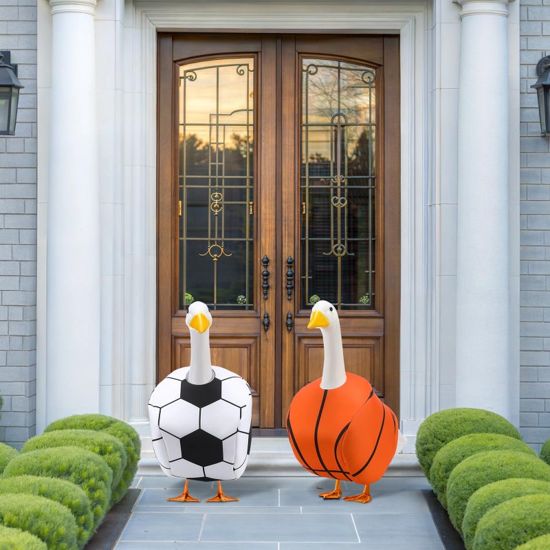 Abbylike 4 Set Football Porch Goose Outfit Lawn Baseball Goose Costume Rugby Basketball Porch Game Day Clothes for 23" H Statue Patio Yard Bowl Party Celebrations Decor - Image 5