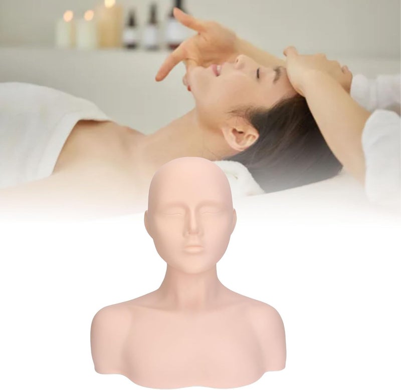 PVC Lifelike Mannequin with Shoulder for Makeup, Wig, and Eyelash Practice, Versatile Use for Beauty Training and Product Display - Image 3