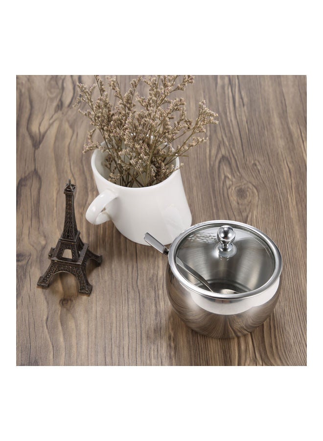NIBEMINENT Stainless Steel Sugar Bowl with Spoon multicolour 0.21kg - Image 4