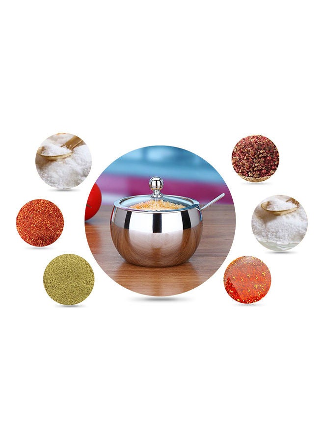 NIBEMINENT Stainless Steel Sugar Bowl with Spoon multicolour 0.21kg - Image 3