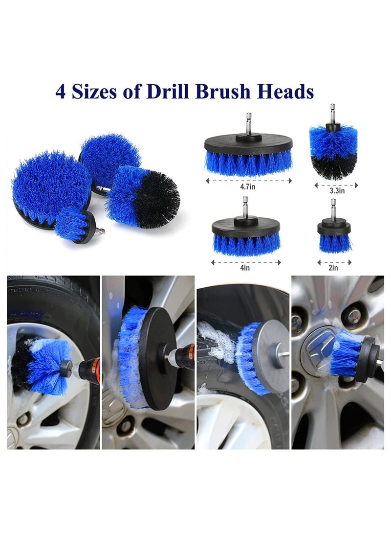 Generic 22pcs Car Cleaning Kit Car Detailing Kit Detailing Brush Set Car Wash Kit Auto Detailing Drill Brush Set Car Detailing Brushes for Cleaning Wheels Dashboard Interior Exterior Leather Air Vents Emblems - Image 5