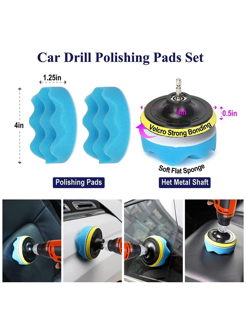 Generic 22pcs Car Cleaning Kit Car Detailing Kit Detailing Brush Set Car Wash Kit Auto Detailing Drill Brush Set Car Detailing Brushes for Cleaning Wheels Dashboard Interior Exterior Leather Air Vents Emblems - Image 4
