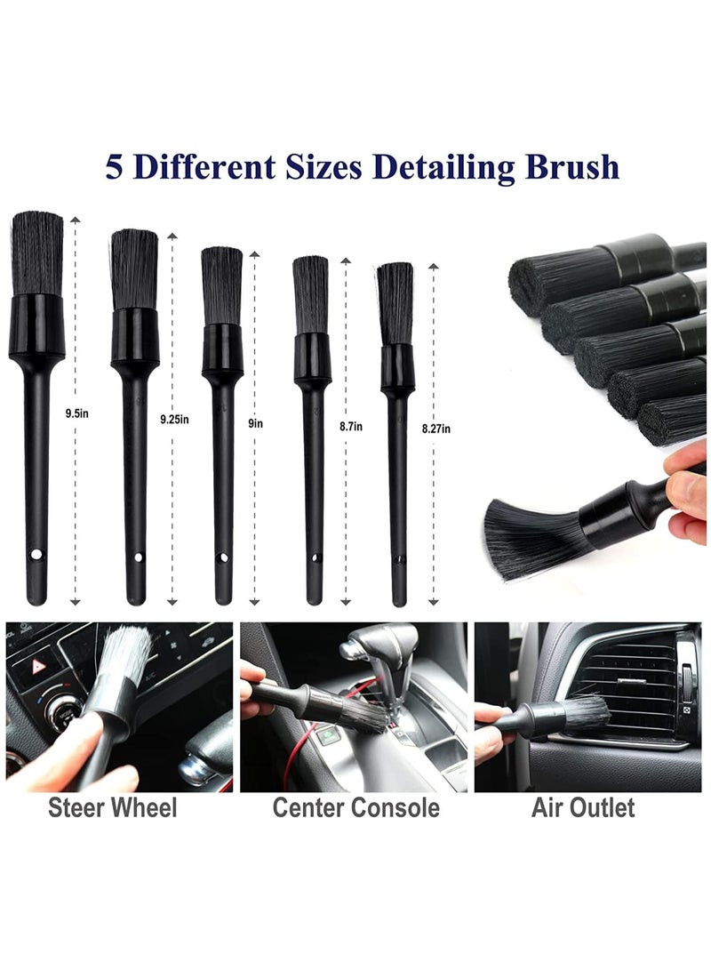 Generic 22pcs Car Cleaning Kit Car Detailing Kit Detailing Brush Set Car Wash Kit Auto Detailing Drill Brush Set Car Detailing Brushes for Cleaning Wheels Dashboard Interior Exterior Leather Air Vents Emblems - Image 2