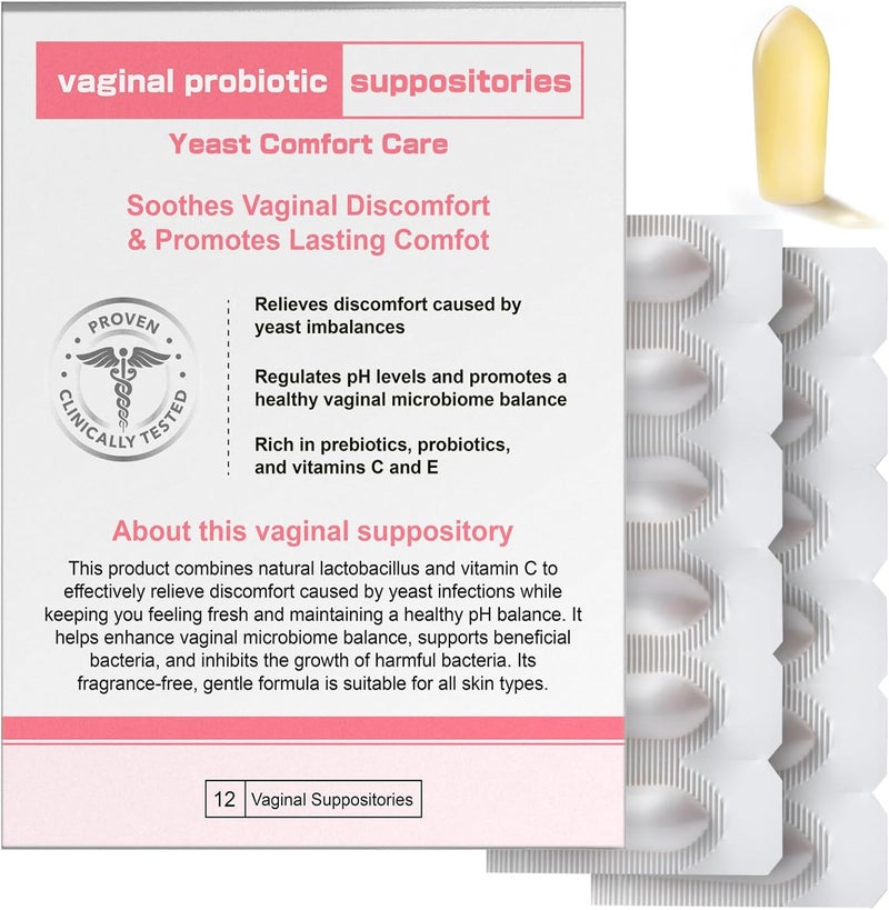 Nahid تحاميل ناهيد البروبيوتيك المهبلية حمض الهيالورونيك مرطبات مهبلية توازن الرقم الهيدروجيني لاستعادة رائحة مهبلية صحية راحة من الخميرة 12 تحاميل - Image 1