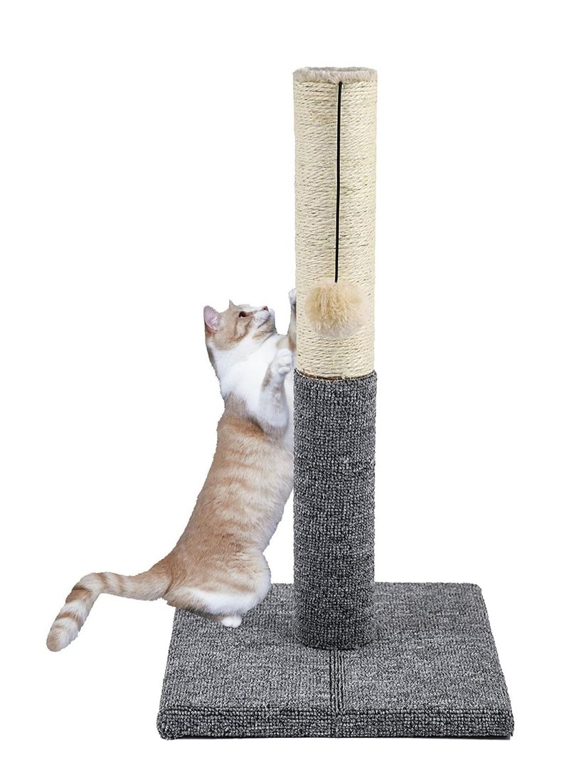 Dubkart Cat Scratching Post Scratch Tree Scratcher with Toy for Large Small Cats Kittens with Toy Sisal Furniture Protector (Grey)  - Image 1