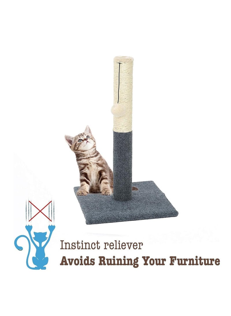 Dubkart Cat Scratching Post Scratch Tree Scratcher with Toy for Large Small Cats Kittens with Toy Sisal Furniture Protector (Grey)  - Image 3