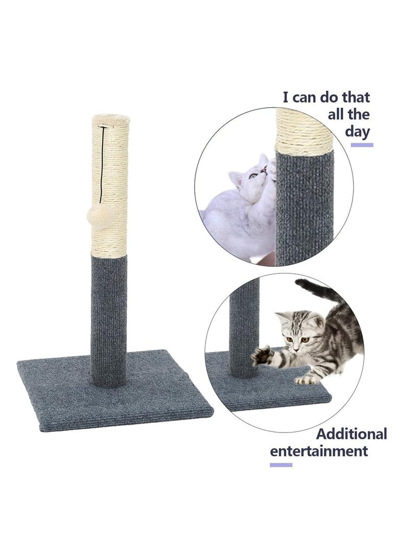 Dubkart Cat Scratching Post Scratch Tree Scratcher with Toy for Large Small Cats Kittens with Toy Sisal Furniture Protector (Grey)  - Image 2