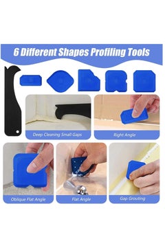 ماركة غير محددة Sealant Profiling Finishing Tool 6 Piece Black Grout Sealant Remover Tool Silicone Remover Tool Bathroom Sealant Remover Tool Silicone Joint Smoother Blue Former Sealant Caulking Tool  - Image 3