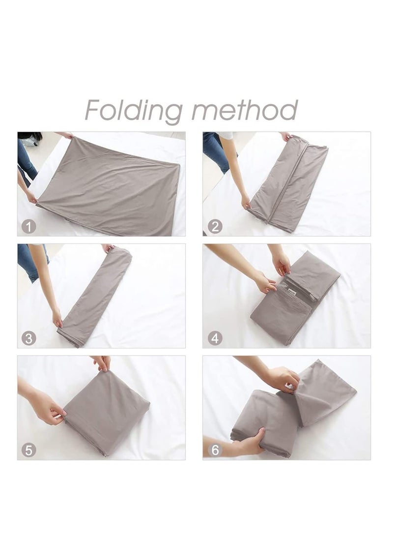 Cuken 115x210cm Sleeping Bag Liner with Storage Bag, Camping Travel Home Bed Sheet, Lightweight Breathable Hotel Compact Sacks (Brown)  - Image 4