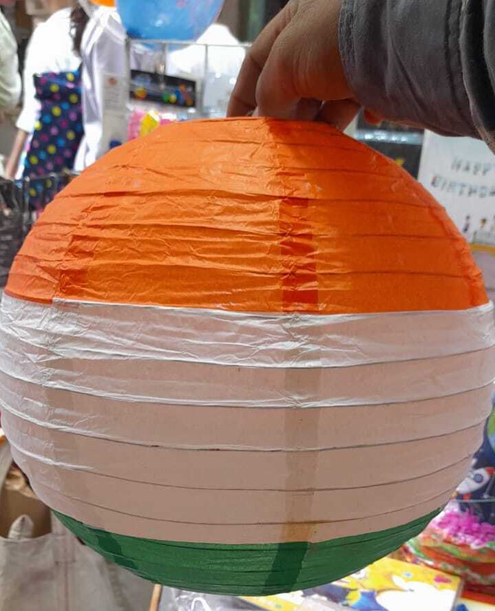 Atpata Funky Republic DayIndependence Day Tri Colour Tiranga Paper Lanterns Set of 3pcs - Image 2