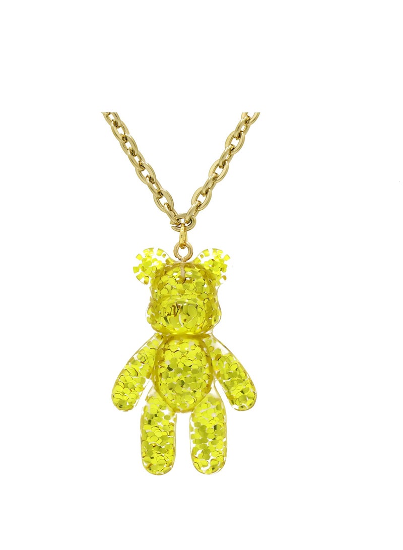 Fashionbox قلادة دب تيدي ذهبية