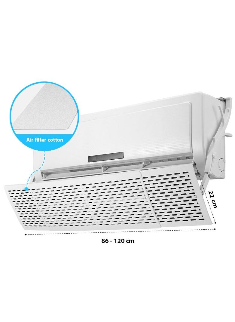 Lommyka - Adjustable Split Air Conditioner Deflector Retractable AC Air Flow Deflector Built-In Air Conditioner Filter Cotton Can Filter Dust And Fine Particles And Remove Odor And Formaldehyde Length 120 CM - Image 1