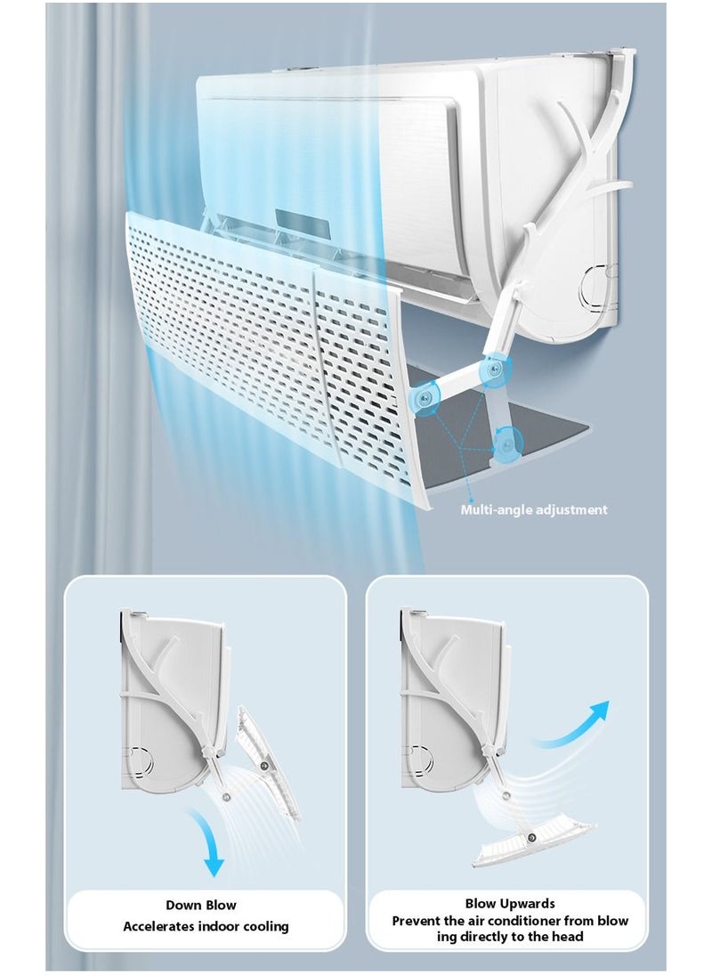 Lommyka - Adjustable Split Air Conditioner Deflector Retractable AC Air Flow Deflector Built-In Air Conditioner Filter Cotton Can Filter Dust And Fine Particles And Remove Odor And Formaldehyde Length 120 CM - Image 1