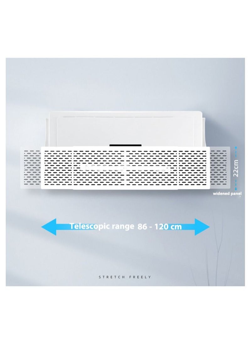 Lommyka - Adjustable Split Air Conditioner Deflector Retractable AC Air Flow Deflector Built-In Air Conditioner Filter Cotton Can Filter Dust And Fine Particles And Remove Odor And Formaldehyde Length 120 CM - Image 1