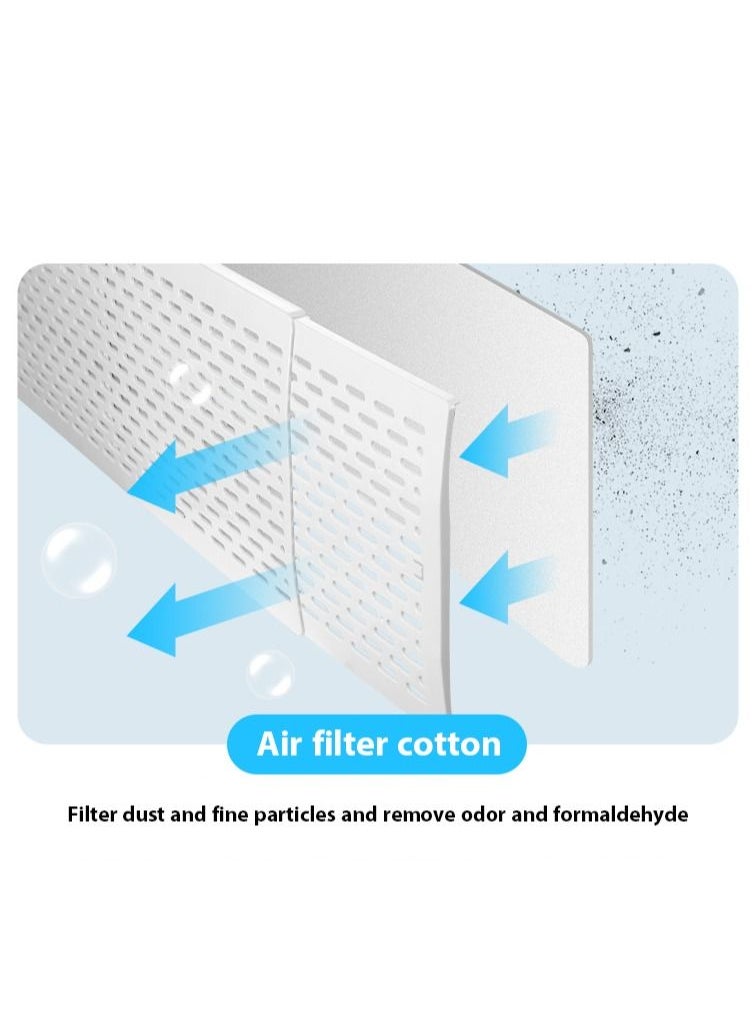 Lommyka - Adjustable Split Air Conditioner Deflector Retractable AC Air Flow Deflector Built-In Air Conditioner Filter Cotton Can Filter Dust And Fine Particles And Remove Odor And Formaldehyde Length 120 CM - Image 1