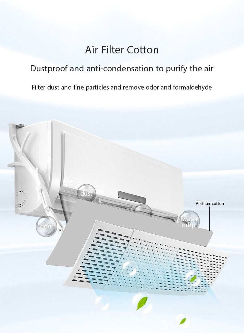 Lommyka - Adjustable Split Air Conditioner Deflector Retractable AC Air Flow Deflector Built-In Air Conditioner Filter Cotton Can Filter Dust And Fine Particles And Remove Odor And Formaldehyde Length 120 CM - Image 1