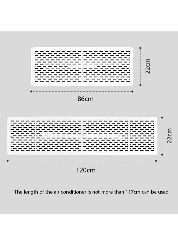 Lommyka - Adjustable Split Air Conditioner Deflector Retractable AC Air Flow Deflector Built-In Air Conditioner Filter Cotton Can Filter Dust And Fine Particles And Remove Odor And Formaldehyde Length 120 CM - Image 1