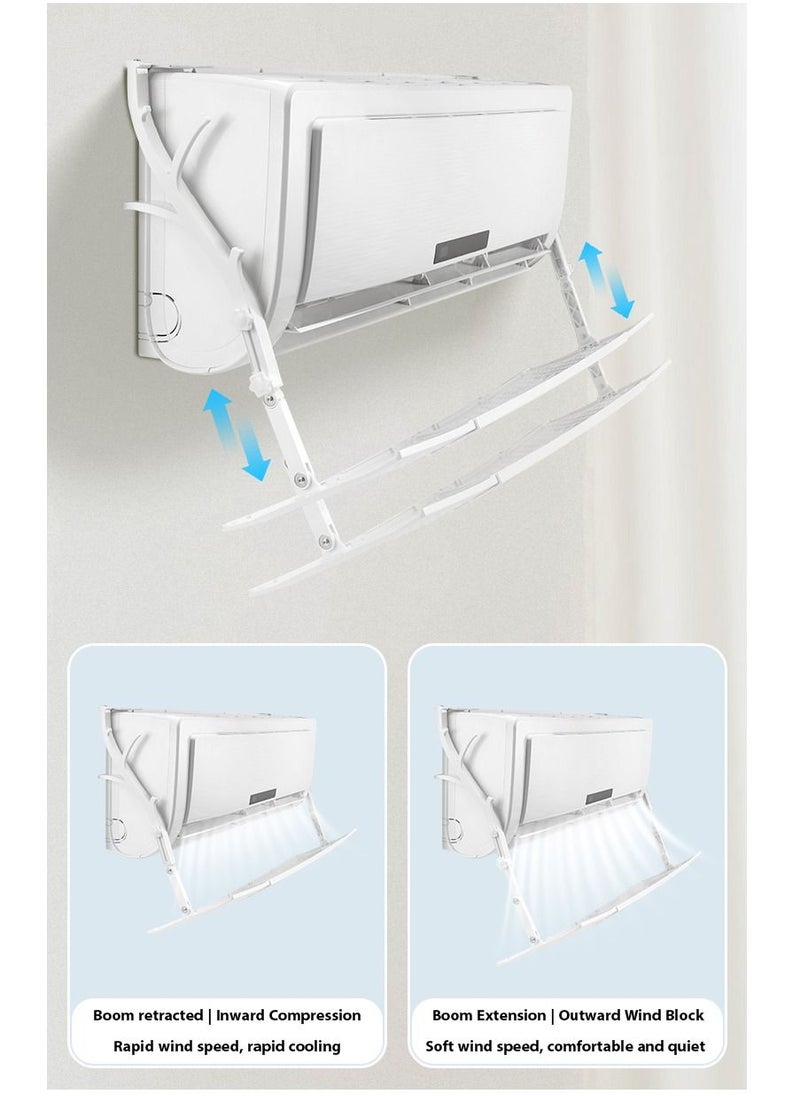 Lommyka - Adjustable Split Air Conditioner Deflector Retractable AC Air Flow Deflector Built-In Air Conditioner Filter Cotton Can Filter Dust And Fine Particles And Remove Odor And Formaldehyde Length 120 CM - Image 1