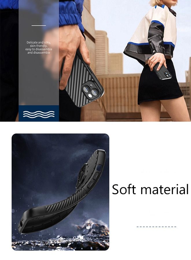 DUNISO iPhone 14 Pro Max Phone Case 6.7" Softable Flock Lining Protective Lens Anti-fall Anti-fingerprint Wireless Charge Phone Cover With Phone Holder for Apple 14 ProMax 5G Phone case Black - Image 3