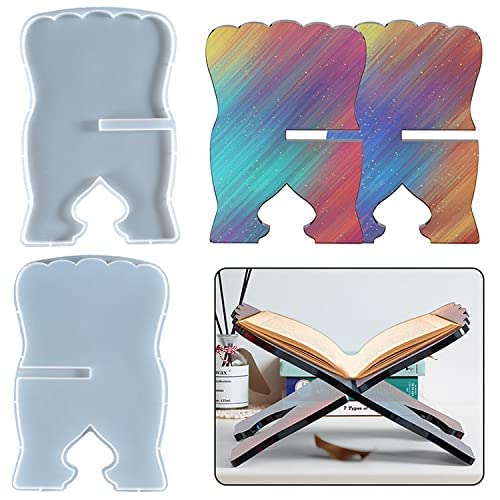 Artool ARTOOL Bookstand Resin Art Mold Creative DIY Book Reading Stand Making Tool Epoxy Resin Art Mould 30x20x0.8 cm  - Image 1