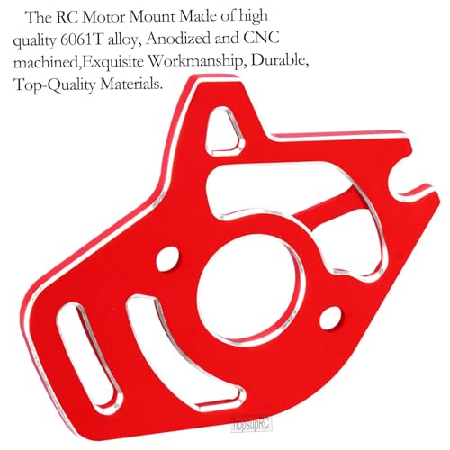 hopsupRC RC Motor Mount Upgrades Part for 1/10 Slash 4x4/Slash 4x4 VXL,Aluminum Motor Plate Hops Up,Red - Image 4