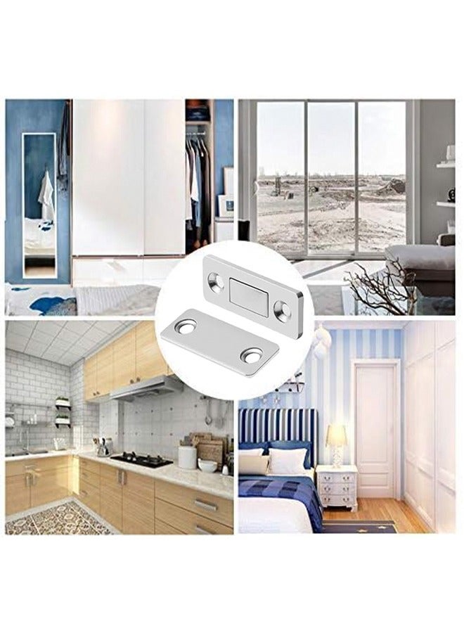 3Pcs Mousike Magnetic Door Catch Ultra Thin Cabinet Magnets Stainless Steel Drawer Magnet Catch Perforated Invisible Cabinet Door Magnetic Suction for Sliding Door Kitchen Cabinet Closet Closer  - Image 4