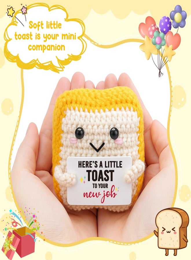 MAMAGIFTREE New Job Gift for Coworker - Crochet Toast Congratulations Present for Promotion, Farewell, Going Away - Cute Office Desk Decor Accessory for Men, Women, Friend - Image 3