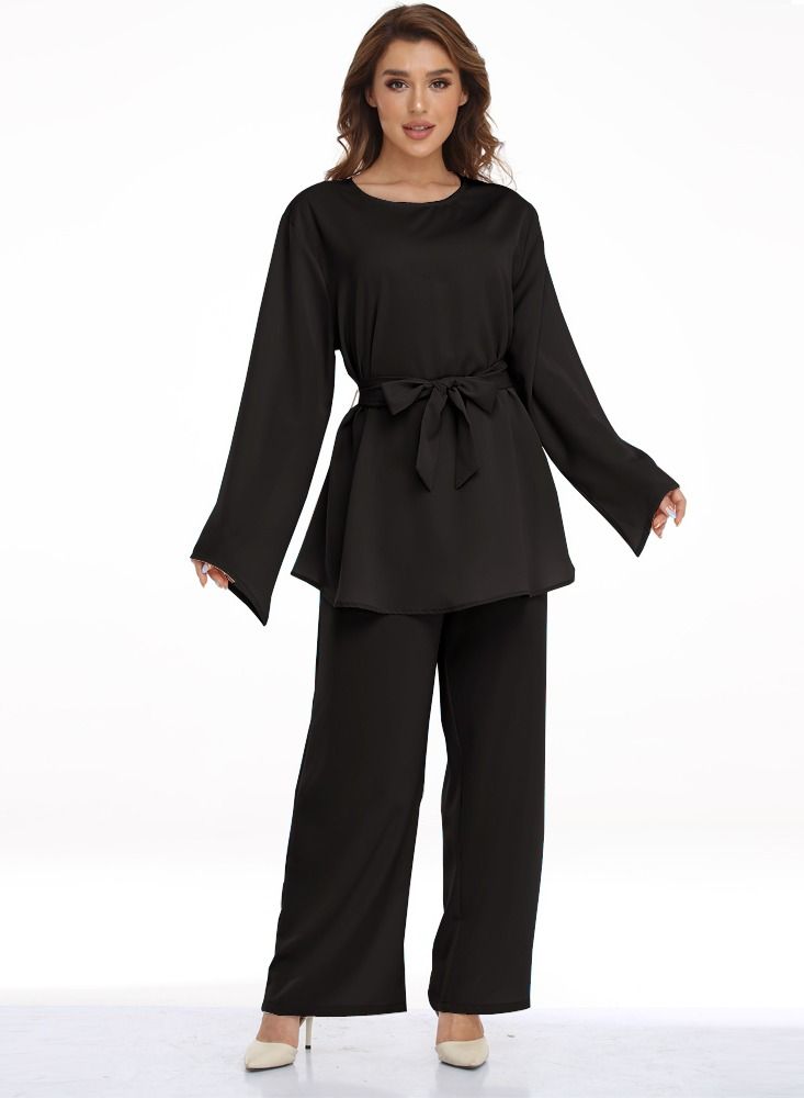 Loquat Large women's dress two piece set black - Image 1
