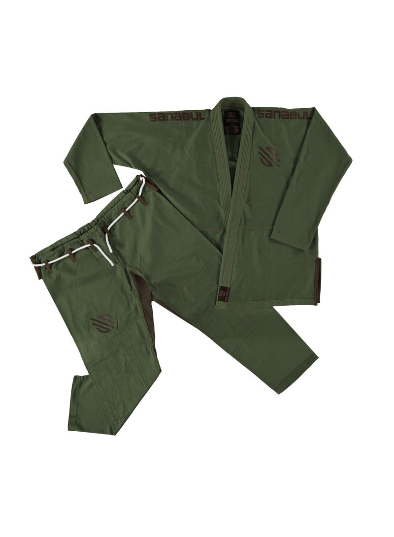 Sanabul  Essential BJJ Gi for Men | Brazilian Jiu Jitsu Gi BJJ | Lightweight, Preshrunk Cotton Fabric | IBJJF Approved Green - Image 2