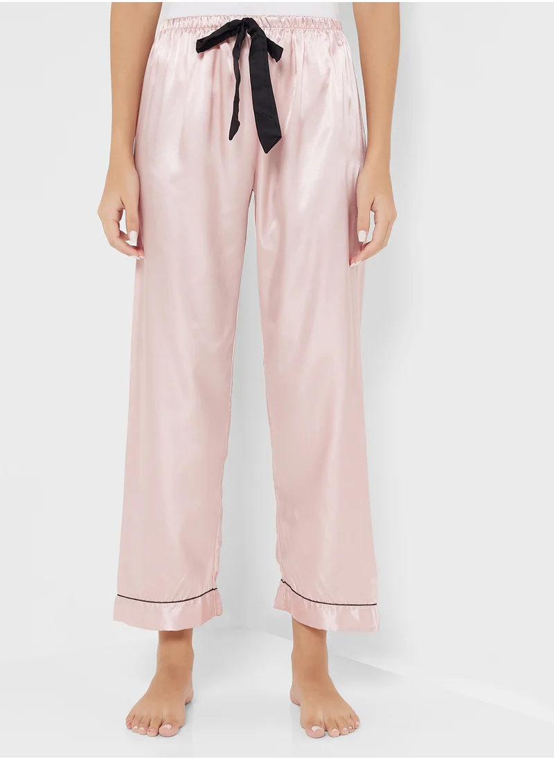 جينجر Satin Robe with Belt & Pyjama Set