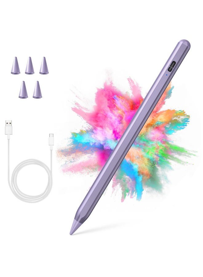 COO Stylus Pen for iPad 2018-2022 with Palm Rejection, Active Pencil for Apple iPad 10th/9th/8th/7th/6th Generation, iPad Pro 11/12.9 inch, iPad Air 5th/4th/3th Gen, iPad Mini 6th/5th Gen (Purple) - Image 1