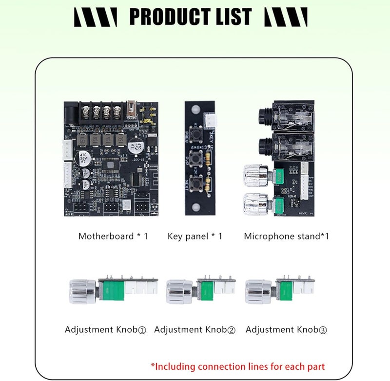 Luocute Bluetooth Amplifier Module, 2.1 Channel 50W Audio Power Amplifier Board with Treble and Bass Control, Bt Aux USB Mic Input, for Home Theater DIY Speakers - Image 3