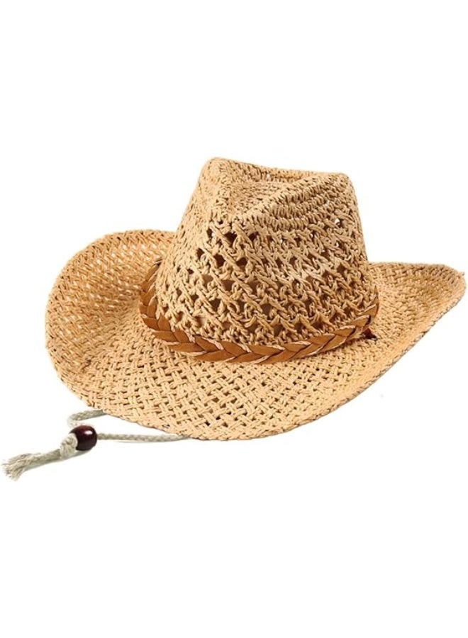 Kids Western Straw Cowboy Hat – Wide Brim Fedora Trilby Cap for Boys & Girls Ages 3–8 – Lightweight Sun Hat for Outdoor, Beach, Dress-Up or Rodeo Party – Stylish & Comfortable Summer Headwear - Image 2