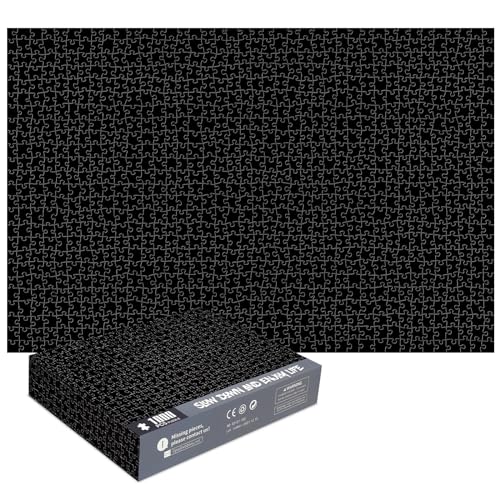 CHengQiSM 1000 Pieces Puzzles for Adults Black Puzzle All Black Jigsaw Puzzles 1000 Pieces Hell Difficulty Jigsaw Puzzles 1000 Piece for Adults Puzzle Chalenging Puzzles for Adults Teens Seniors - Image 1