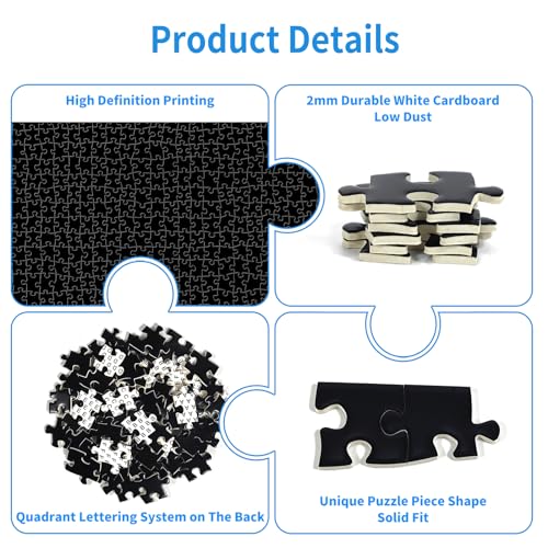 CHengQiSM 1000 Pieces Puzzles for Adults Black Puzzle All Black Jigsaw Puzzles 1000 Pieces Hell Difficulty Jigsaw Puzzles 1000 Piece for Adults Puzzle Chalenging Puzzles for Adults Teens Seniors - Image 5