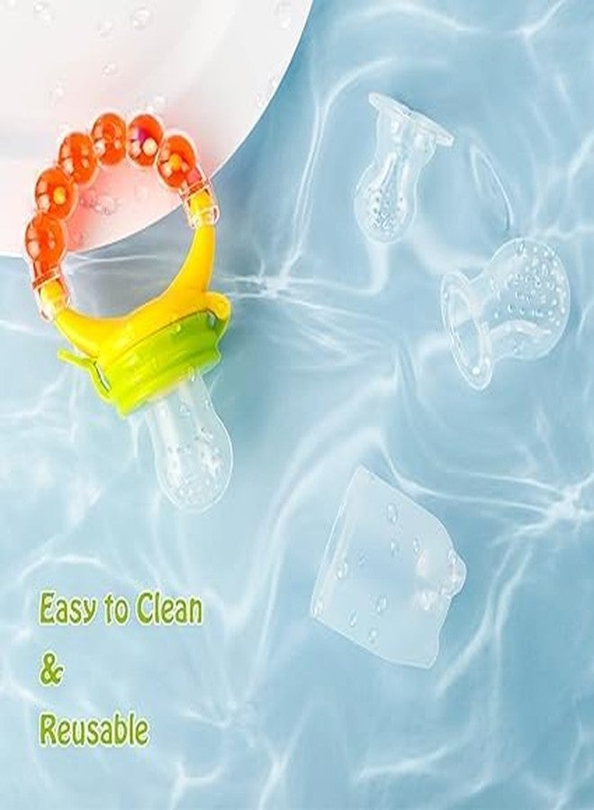 Episkey Teething Baby Fruit Feeder Pacifier Silicone Food Feeders for Babies Infants Toddlers Food Nibbler Soft Silicon Chewing Fruit Feeder Baby Veggie Teether | Hygenic & BPA Free | Pacifier for Infant 3+ Months (1pcsBUBBLET) - Image 3
