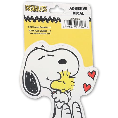 Open Road Brands Peanuts Snoopy and Woodstock Hug Adhesive Vinyl Decal - Cute Snoopy Sticker for Car, Window or Laptop - Image 4