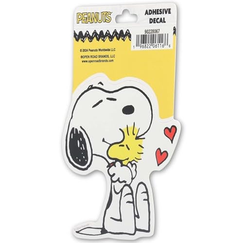 Open Road Brands Peanuts Snoopy and Woodstock Hug Adhesive Vinyl Decal - Cute Snoopy Sticker for Car, Window or Laptop - Image 2