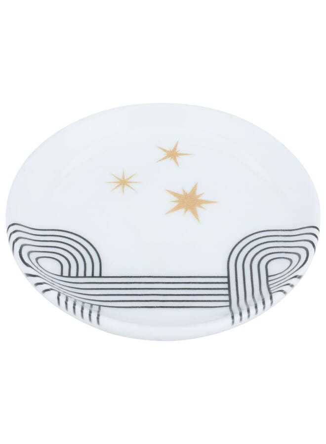 Alsaif Gallery Saif Gallery Porcelain Serving Dish, 12x12x1.8 cm - Black and White - Image 3