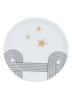Alsaif Gallery White Circular Serving Plate With Sun Pattern 10 Cm From Turkey  - Image 1
