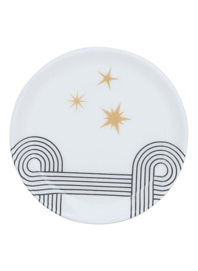 Alsaif Gallery Saif Gallery Porcelain Serving Dish, 12x12x1.8 cm - Black and White - Image 1