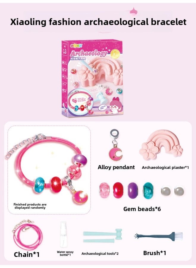 Xiao Ling Toy Soap Treasure Digging Toy Creative Bracelet Handmade DIY Blind Box Jewel Digging Children-Color:Fashion Archaeological Bracelet  - Image 1