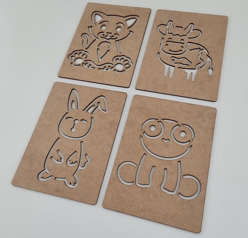 CLITHS Montessori Farm Animals Stencil Set - 14 Templates for Handwriting, Drawing, and Artistic Expression - Image 4