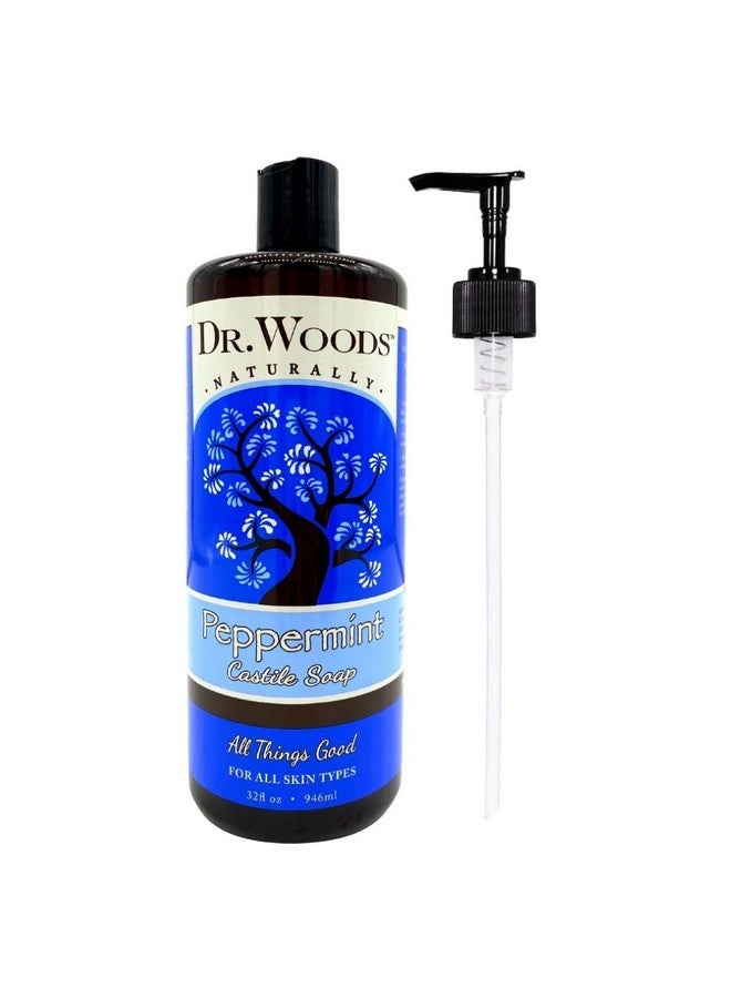 Dr. Woods Pure Peppermint Liquid Castile Soap With Pump 32 Ounce - Image 1