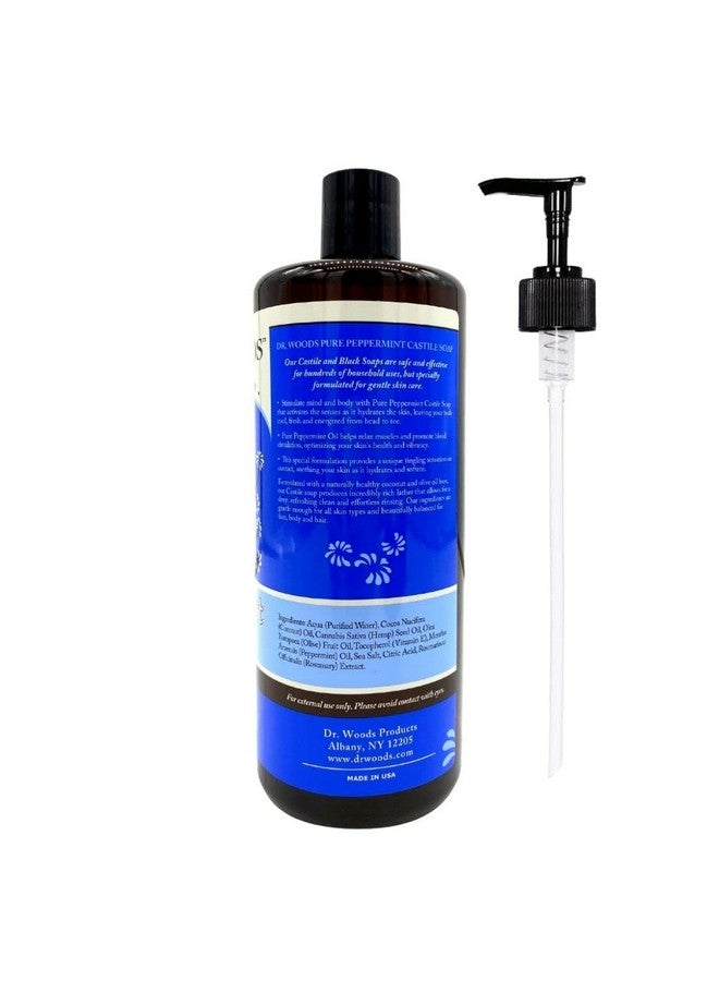 Dr. Woods Pure Peppermint Liquid Castile Soap With Pump 32 Ounce - Image 2
