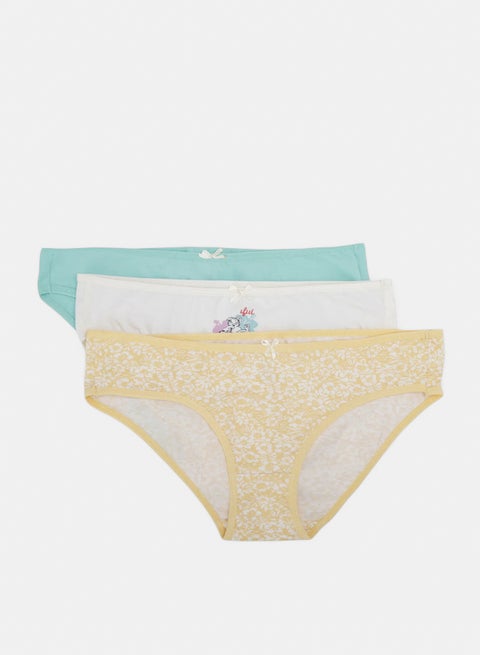 Pack of 3 Girly Brief Panties